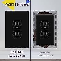 Vista 2 de ENERLITES Placa de pared dúplex para tomacorriente para receptáculos, cubierta de toma de corriente eléctrica jumbo, acabado brillante, de gran