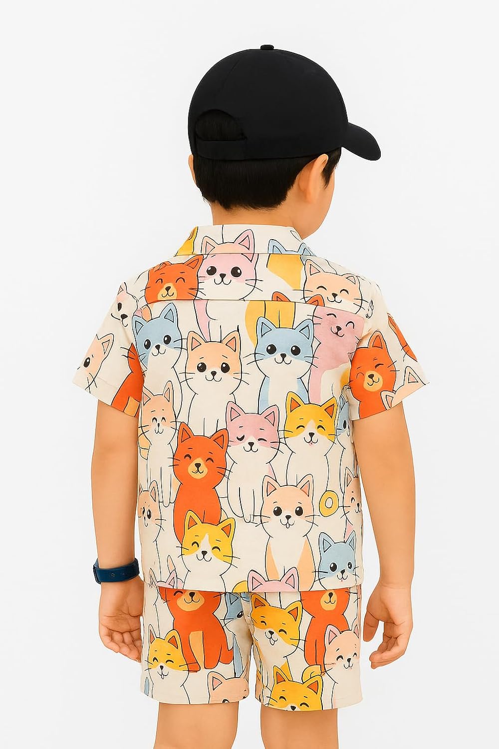 KINVYA Boys Co-Ordinated Outfit Set | Half Sleeve Printed Shirt with Matching Shorts | Stylish Summer Clothing for Kids | Comfortable Party & Casual Wear for Boys