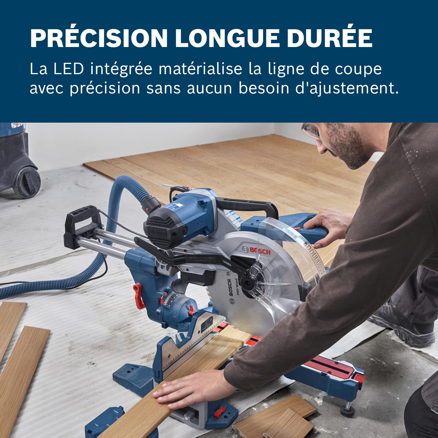 Bosch Professional Scie à onglets filaire GCM 340-305 D (inclus règle de mesure, serre-joint, sac à poussières, bloc de support, lame, clé de serrage)