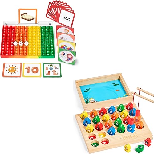JoyCat Word Pop CVC Word Games Juego de pesca magnética de madera, letras Montessori, juegos fónicos de cognición para niños pequeños, juguete de
