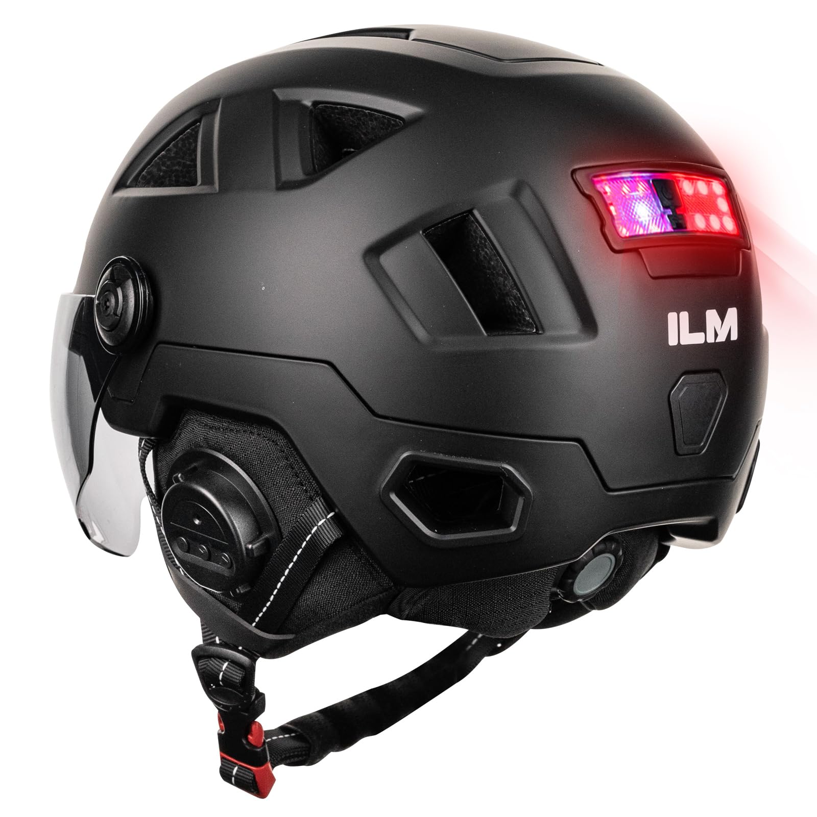 ILM Smart Adult Bike Helmet with Automatic G-Sensor Turn Signal & Brake Warning LED Light Control Road Cycling Helmet E3-12LS