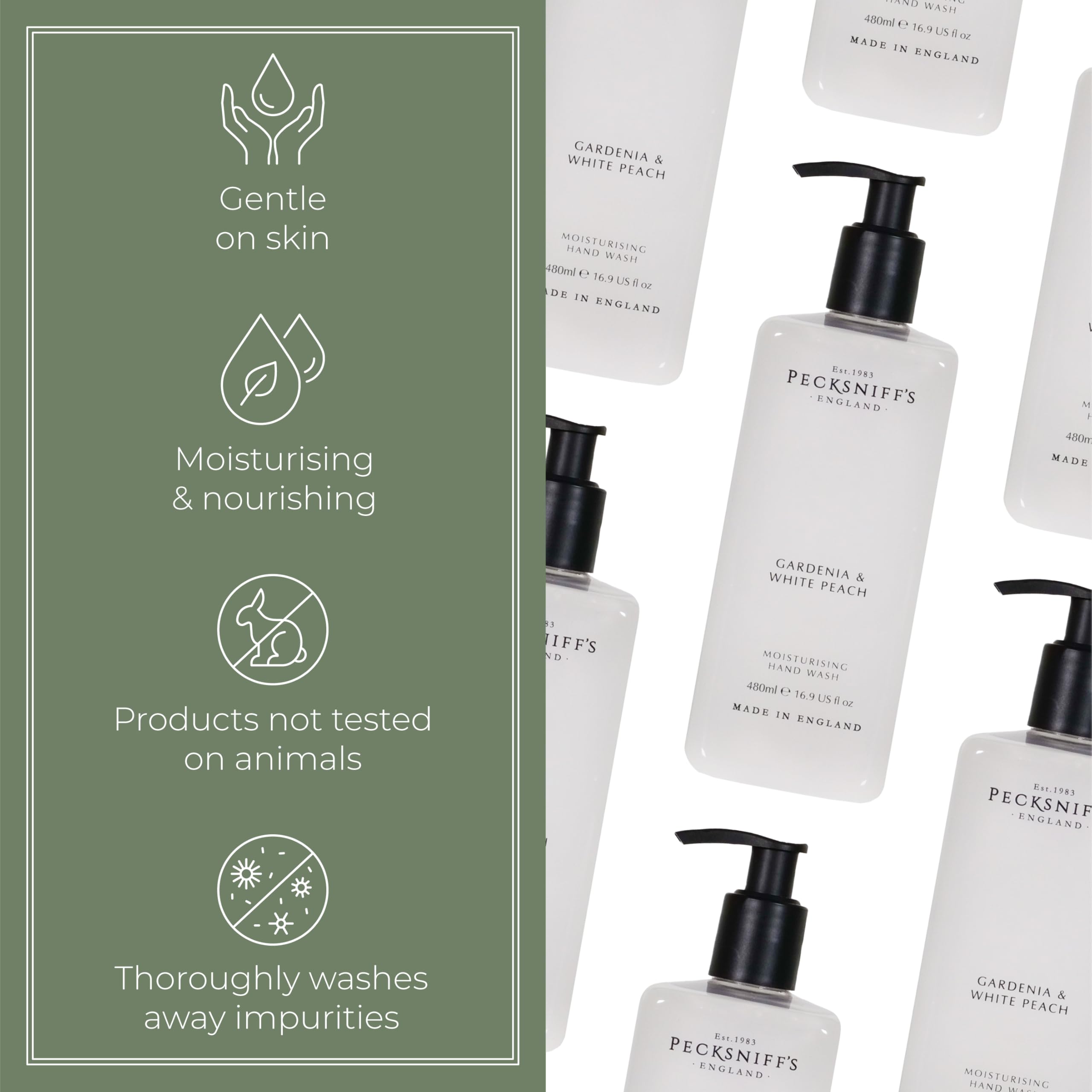 Pecksniff's Hand Wash, Liquid Hand Soap for Soft Skin Natural, Revitalising, Hydrates and Moisturises, Handcrafted in England - Image 4