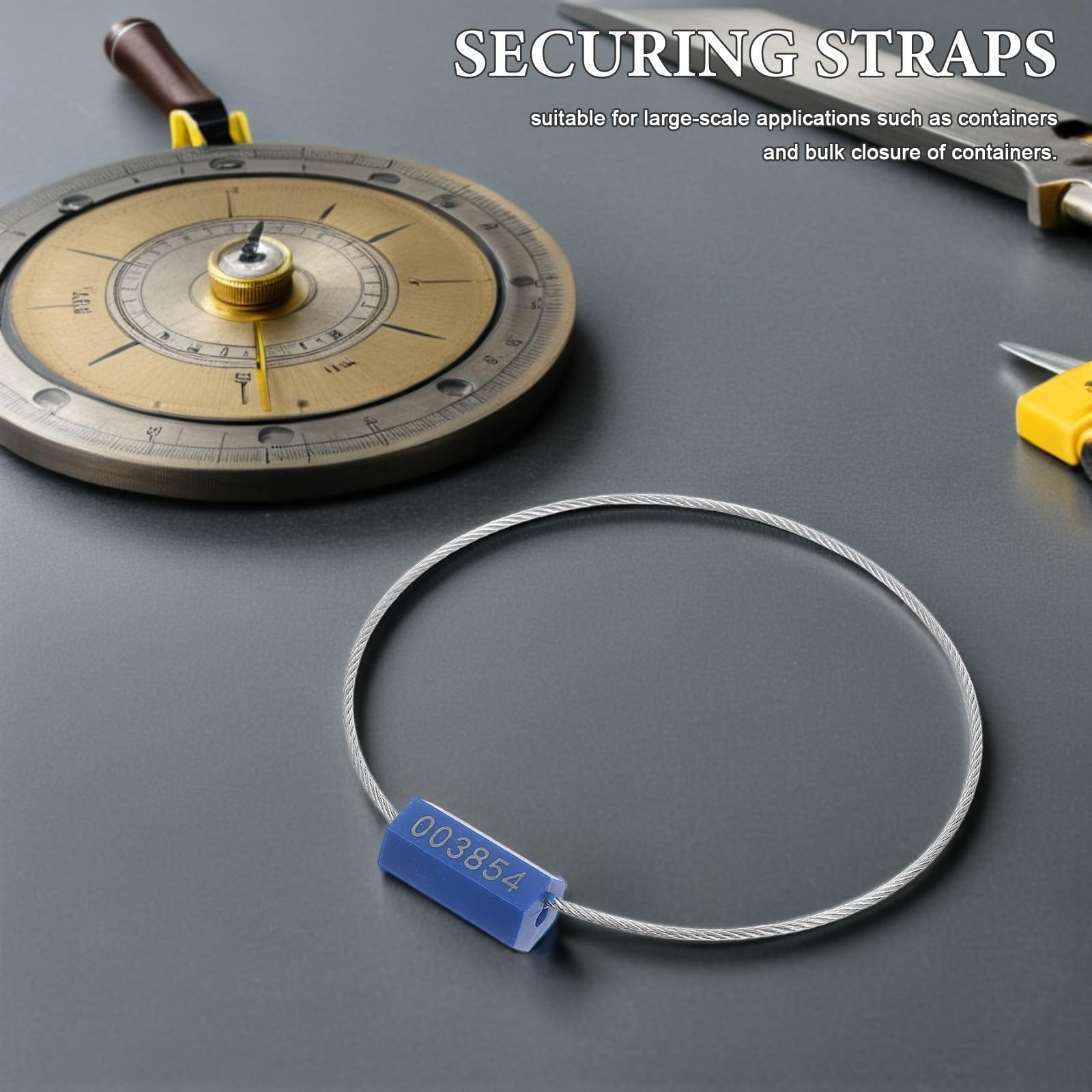 100 Piezas Precintos de Seguridad Numerados, Acero Inoxidable