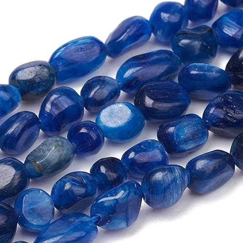 Fashewelry 60 cuentas de piedra de cianita natural irregular, cuentas de piedras preciosas curativas de chakras de cristal curativo, cuentas sueltas