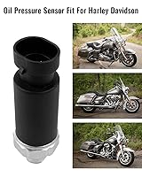 Vista 2 de Sensor de presión de aceite apto para Harley Davidson FLHTC FLHTK FLHTRU FLTRX FLHX Reemplazo 74438-99 74438-99A 32-1396, negro