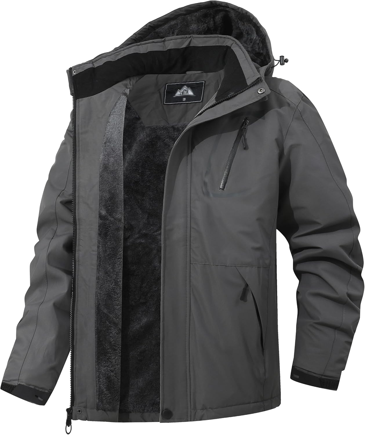 Men’s Waterproof Winter Ski Jacket – Warm Fleece Hooded Coat