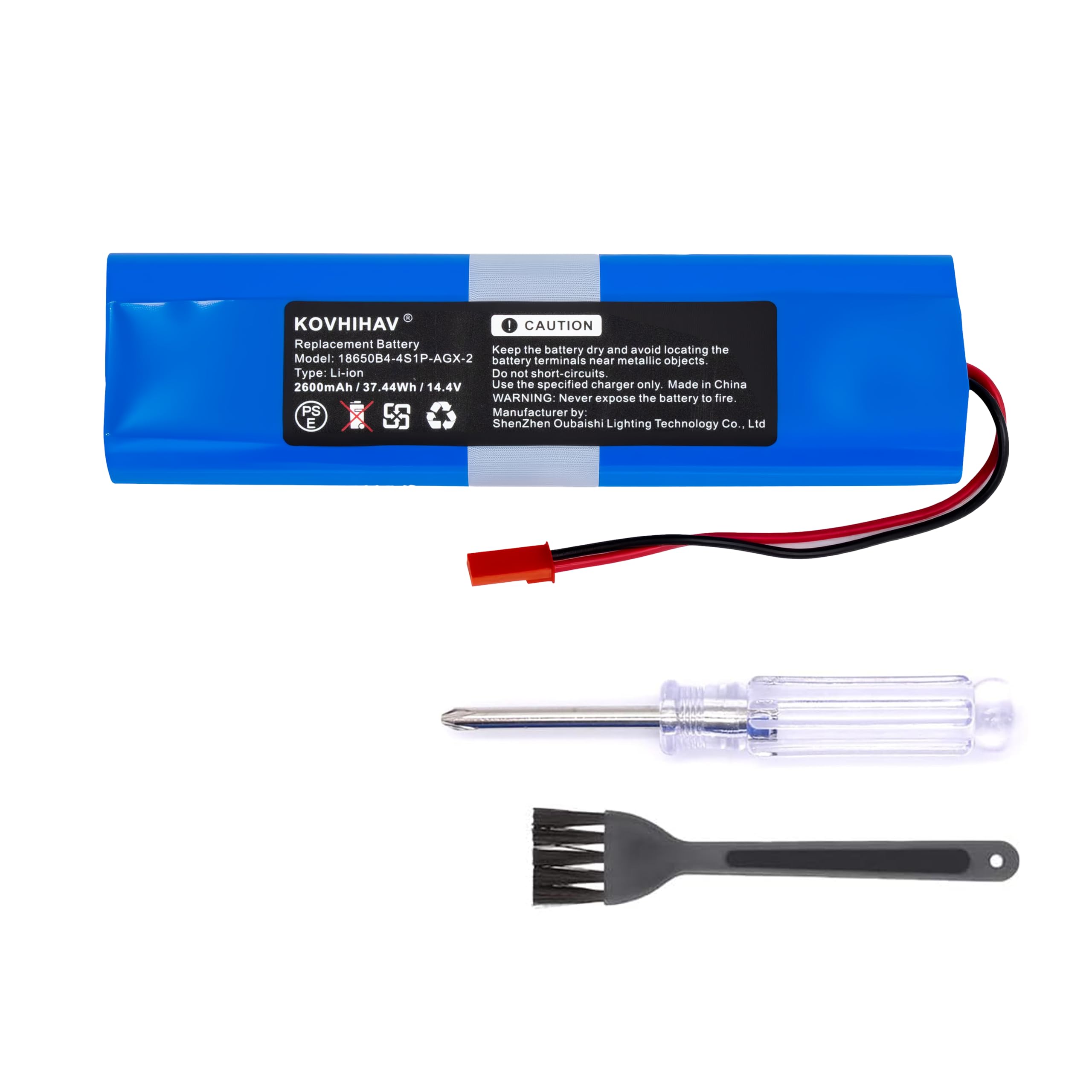 Replacement Battery for ILIFE V3s Pro V5s Pro V50 V8s X750, fits Part Number 18650B4-4S1P-AGX-2,14.4V Li-ion 2600mAh/37.44Wh