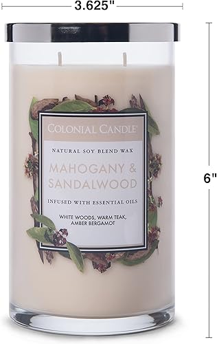 Vista 35 de Colonial Candle Vela perfumada en frasco, cilindros clásicos, brillo navideño, 2 mechas, 19 onzas, morado