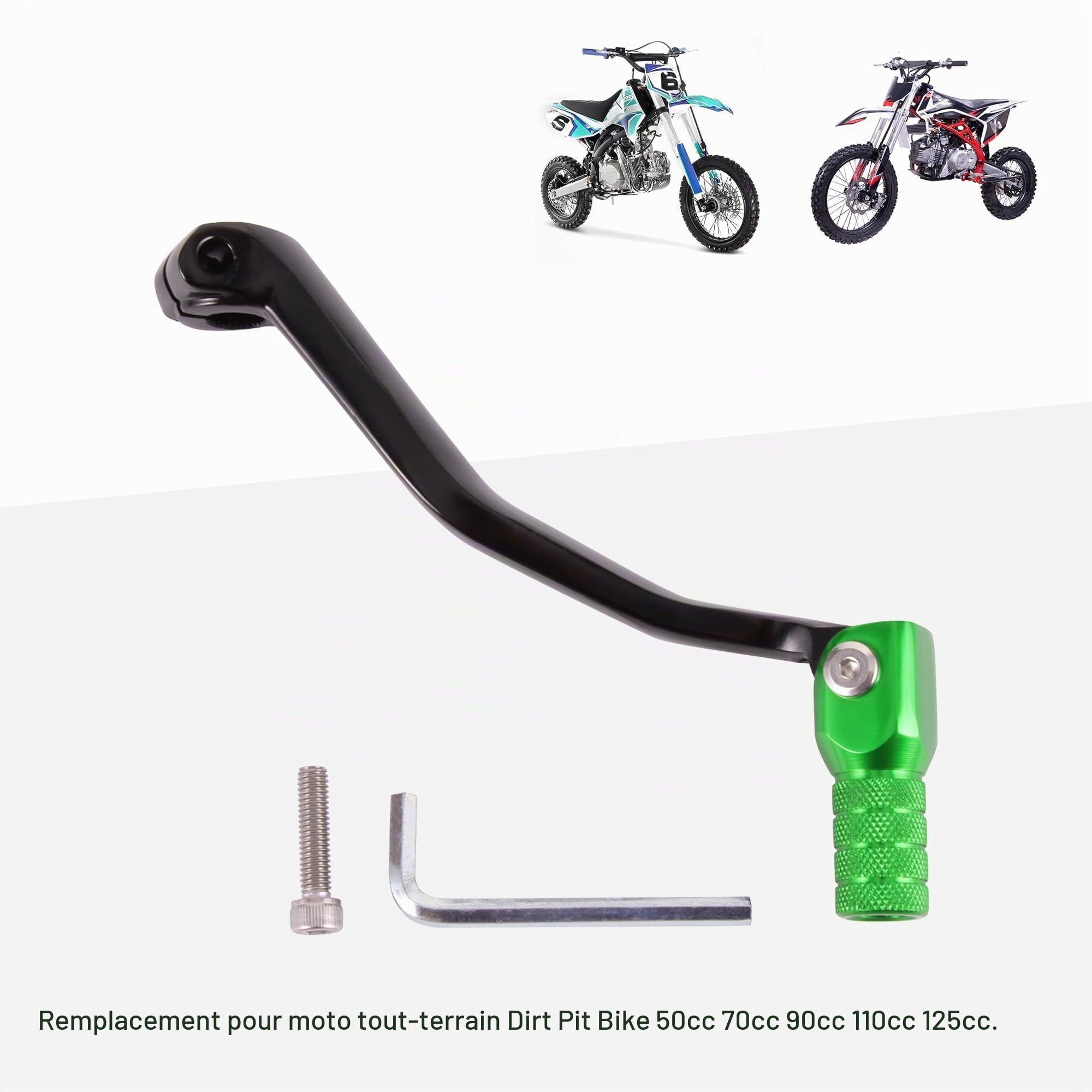 GOOFIT Levier De Vitesse De Moto En Alliage D'Aluminium Vert PéDale De Changement De Vitesse Pliante Remplacement Du Levier De Vitesse Pour Moto Atv Dirt Pit Bike