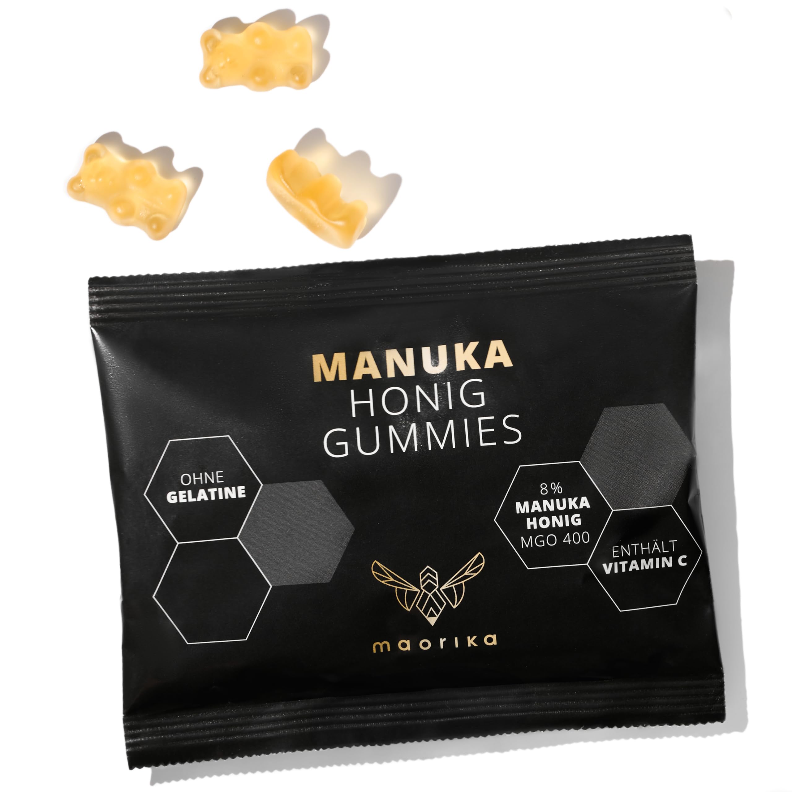 maorika - Manuka GUMMIES mit Manuka Honig MGO 400 + Vitamin C und ohne Gelatine - 100g