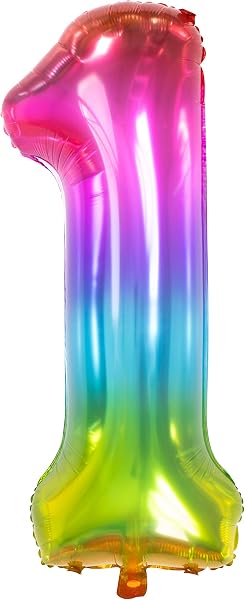Folat Palloncino in alluminio Yummy Gummy Rainbow Numero 9-86 cm, Multicolore, 63249 - 4