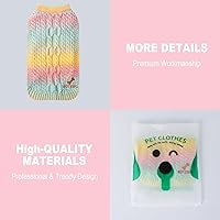 Vista 5 de Suéter de punto para perro: suéter colorido para cachorro, disfraz de perro cálido de invierno, suéter de cuello alto para mascotas, gatos