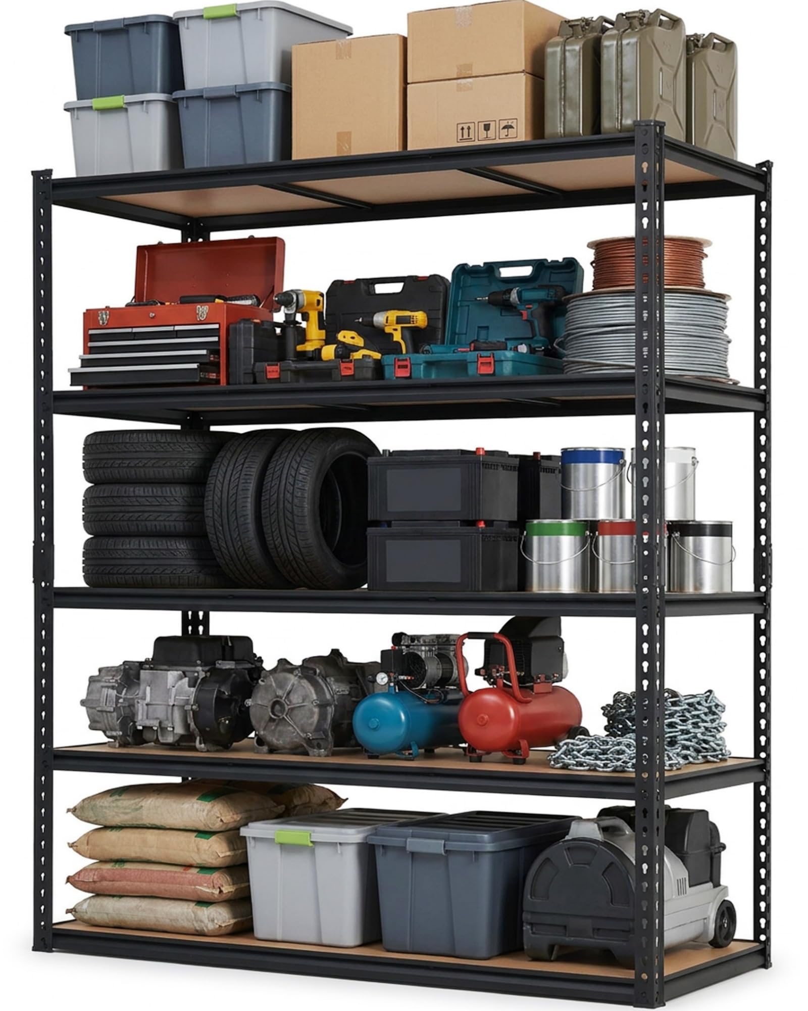 View 1 of **PARTIAL SET** Garvee 5-Tier Heavy-Duty Storage Shelving Unit