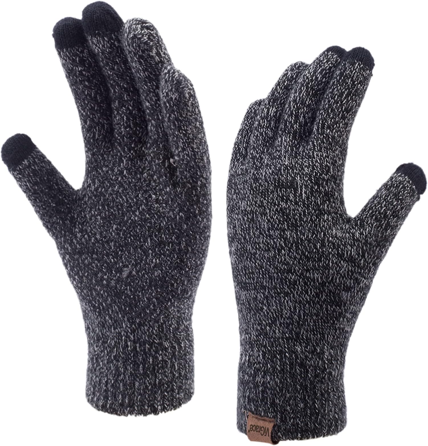 ViGraceWinter Touchscreen Gloves for Men Women Warm Anti-Slip Touch Screen Lined Knit Glove