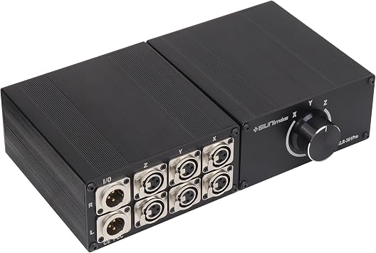 Pro XLR 3Pin 3Channels XLR Selector Box Balanced Switching Box 3-in 1-Out/1-In 3-Out Interchangeable HiFi Stereo Passive Audio Selector Swtich BoxMS-XLR-0301