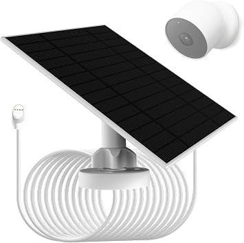 Dahili voltaj reg lat r  PCBli 6W g ne  paneli, Google Nest Kamera A k ve Kapal  ve 2. Nesil Pil versiyonu, IP66 Su Ge irmez, 13ft  arj kablosu ile uyumlu