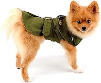 Vista 2 de Gabardina para mascotas para perros pequeños, niñas y niños, chaqueta occidental a la moda resistente al viento, ropa de abrigo con cinturón, ropa