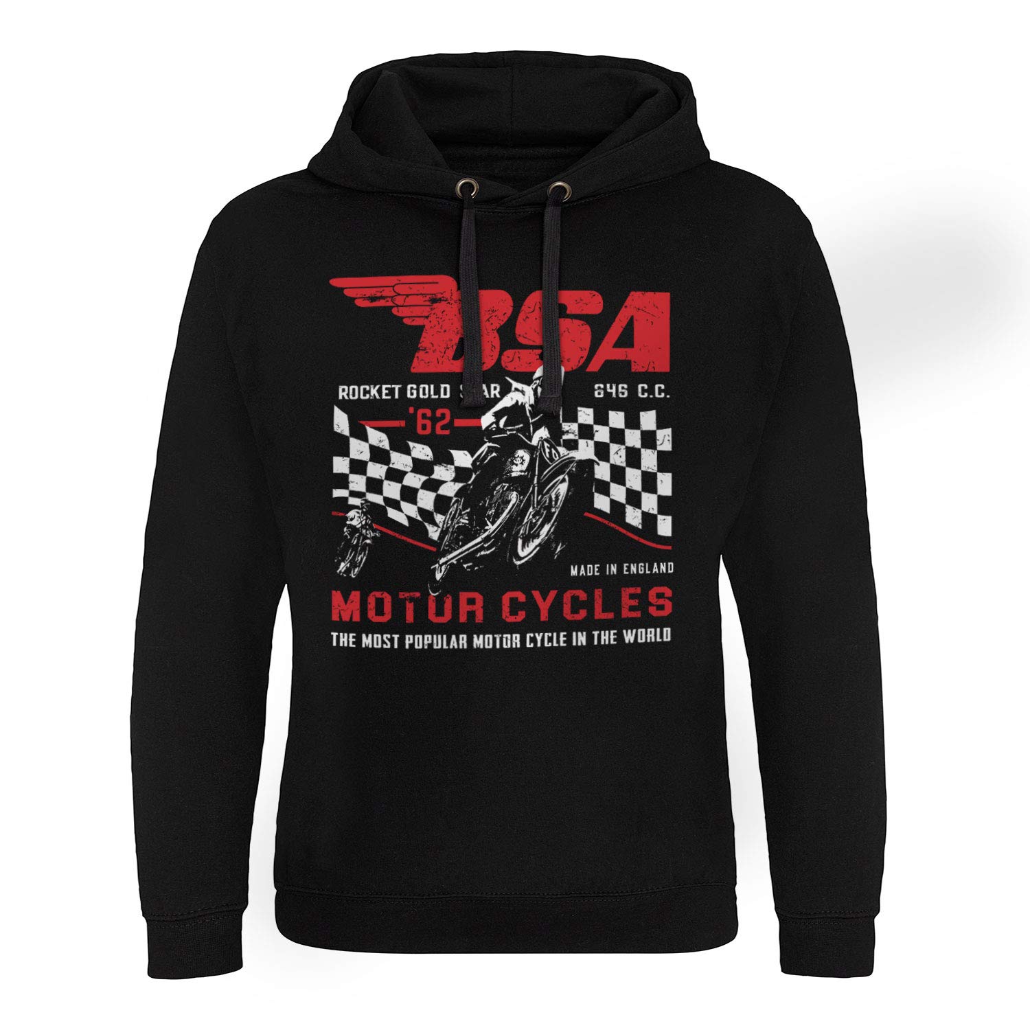 Bsa Unisex Black Officially Licensed B.s.a. Rocket Gold Star Epic Hoodie (Black), XX-Large