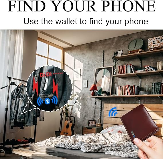 Men Tracker Wallet for i Os or For Android Device, Tracker Card Wallet