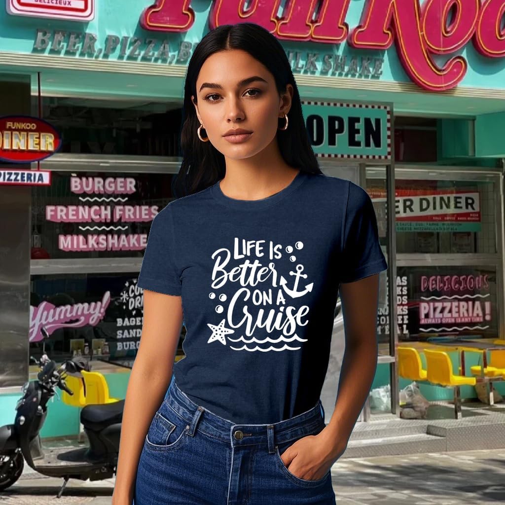 Cruise Shirts for Women Trip T-Shirts Summer Vacation Squad Tee Tops - Image 4