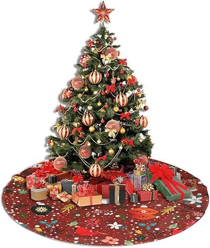 Vista 34 de Cute Gingerbread Candy Christmas Tree Skirt 30 Inches Pink Santa Tree Skirts Farmhouse Xmas Tree Mat Ornaments Decorations