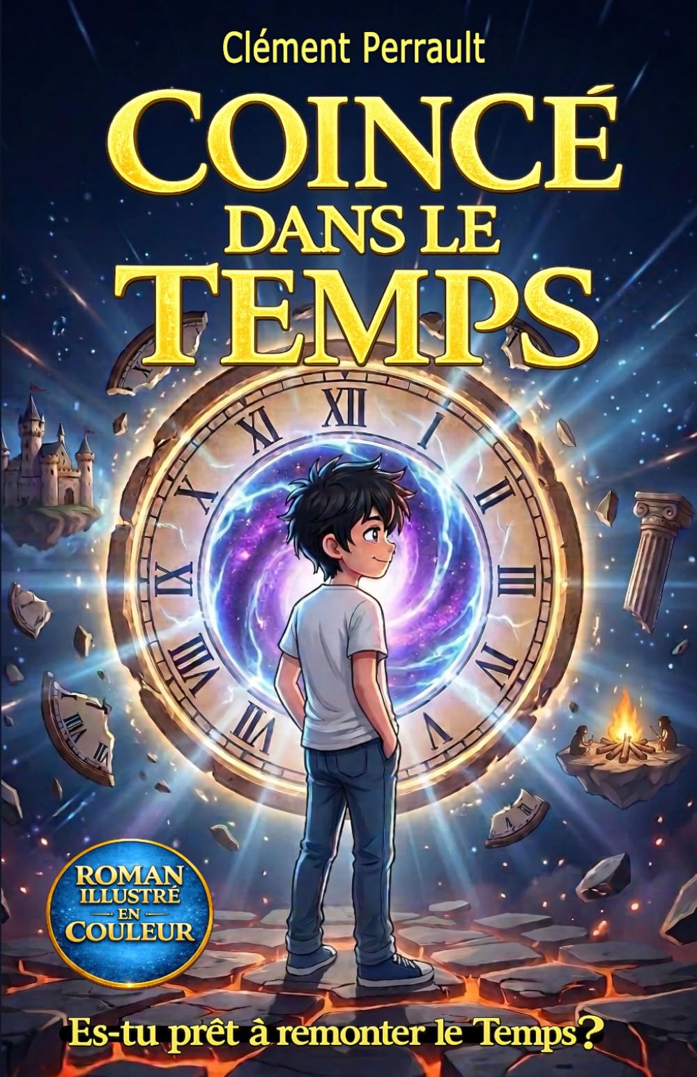 Coincé dans le temps: un roman d'aventure en couleur pour les enfants de 8 à 12 ans, un voyage fantastique à travers l’Histoire