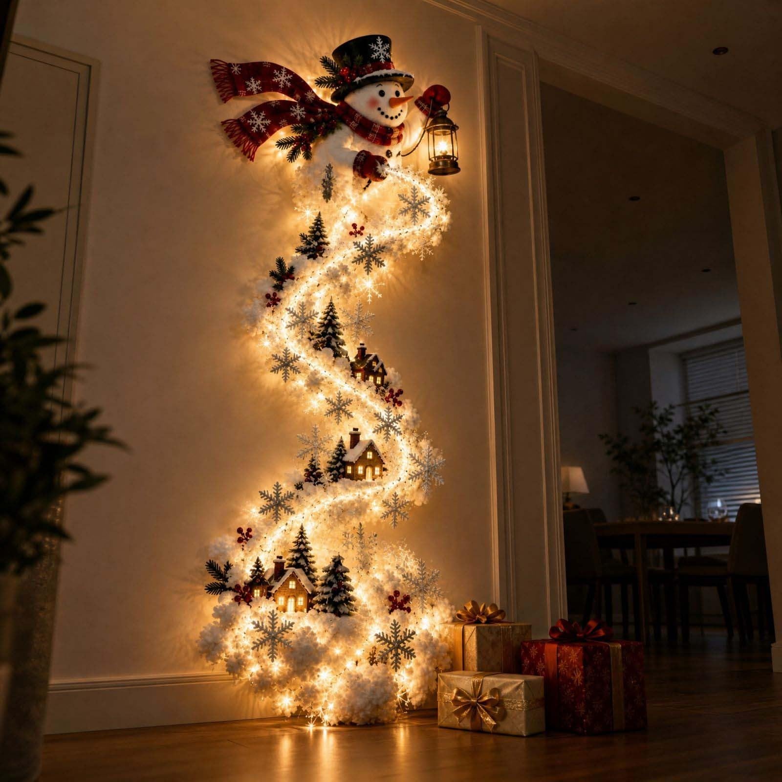 Christmas Magic Trail Wall Light, LED Cascading Christmas Wall Decor (B)