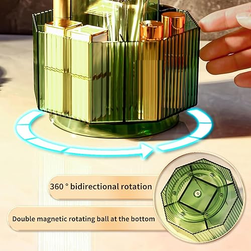 Miniatura 7 de YESBAY Organizador de brochas de maquillaje, caja de almacenamiento de cosméticos, rotación de 360 grados, soporte para brochas de maquillaje,