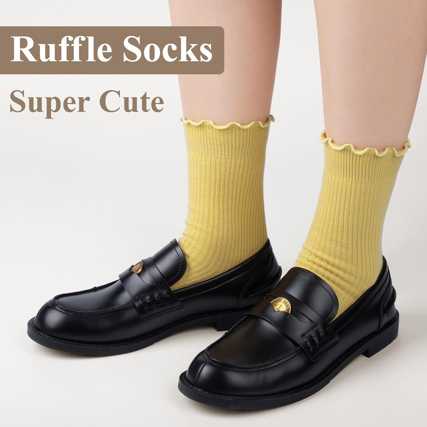 6 Pairs Cute Floral Ruffle Crew Socks Women, Breathable Cotton Novelty Casual Girls Above Ankle Funny Socks US 5-10 - Image 7