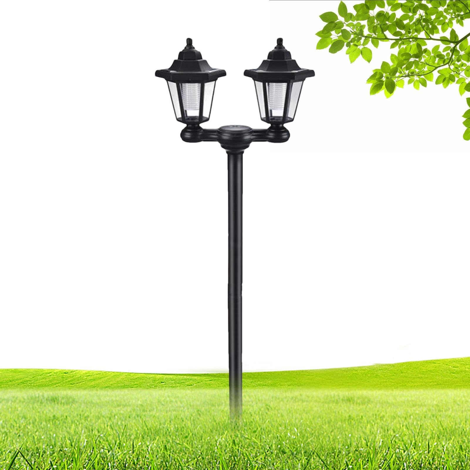 Lampy Solarne Na Zewnątrz Podwójna Lampa Słupkowa