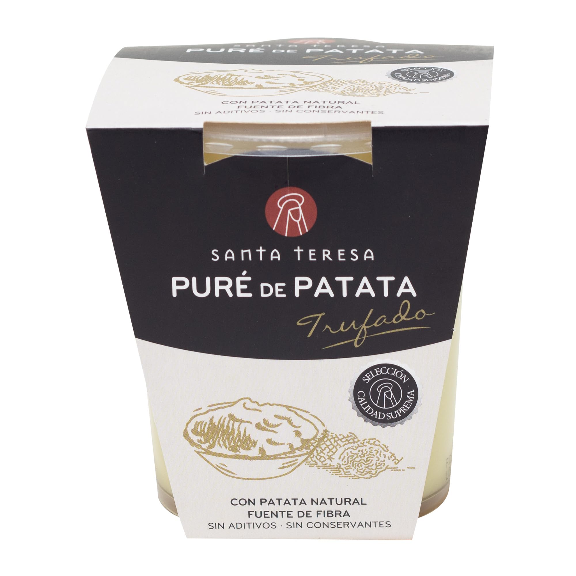 Santa Teresa - Puré de Patata Trufado con Aceite de Oliva Virgen Extra. Textura y sabor a auténtica patata. Plato 100% terminado, calentar y listo para consumir. 465g