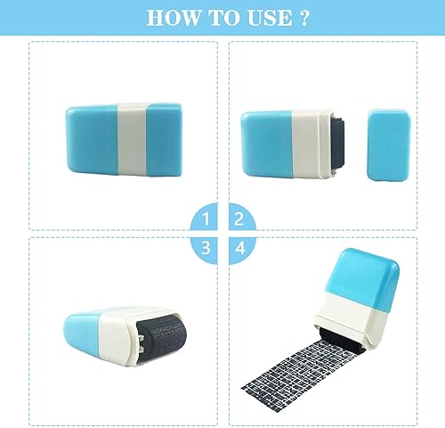 Miniatura 4 de 2 sellos de rodillo de protección de identidad, para prevención de robo de identidad, sello de seguridad ancho para protección de privacidad,