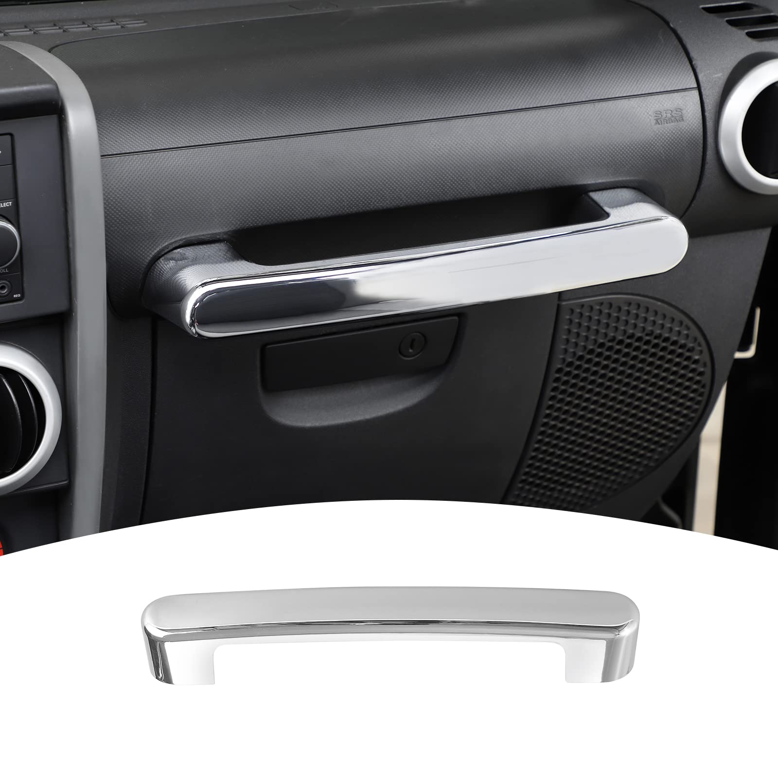 Passenger Seat Grab Handle Cover Frame Trim for 2007-2010 Jeep Wrangler JK JKU (Chrome)