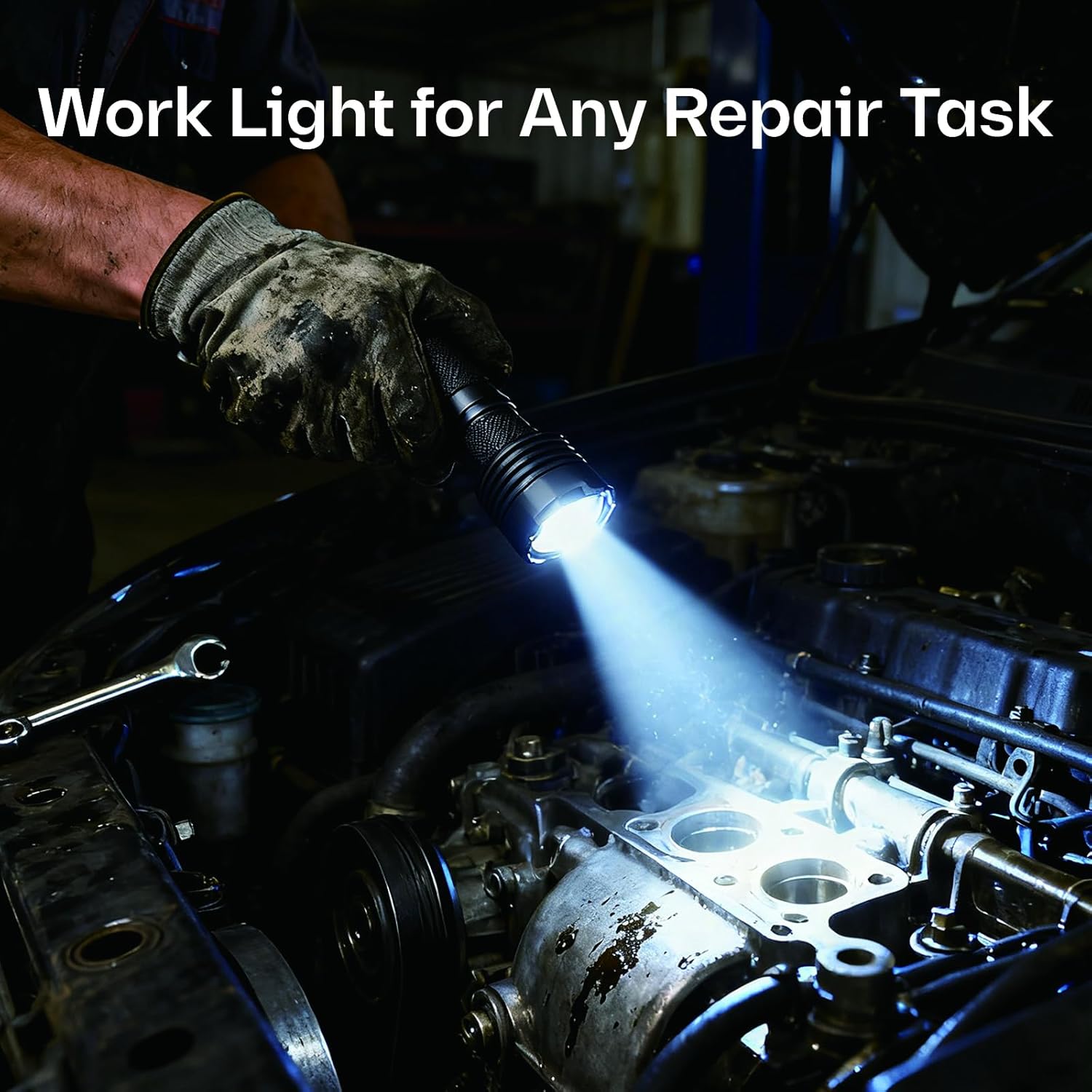 2000 Lumen Rechargeable Tactical Flashlight with Tail Switch, SST40 LED, Spot & Flood Beam, 2500mAh, Lotus Head with Ceramic Bead, Ideal for Camping, Hiking, Bug-Out Bag (Red)