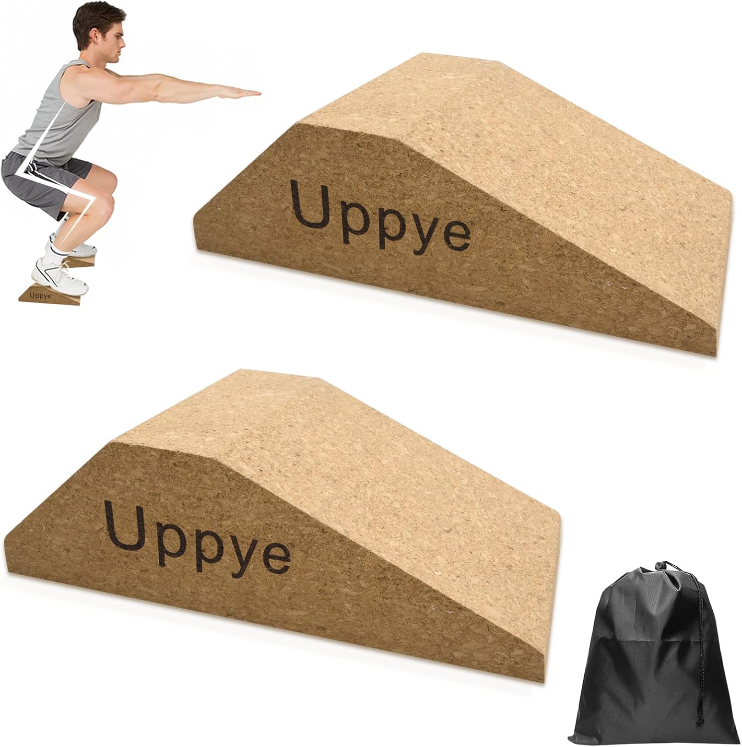 Uppye Cork Squat Wedge Block, Squat Ramp for Weightlifting