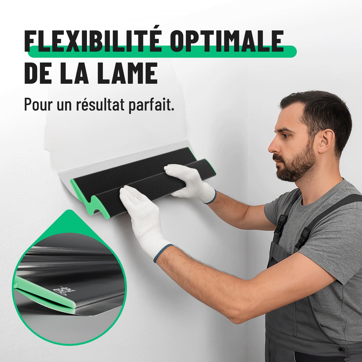 greate lisseuse enduit 600 mm avec poignée ergonomique - spatule enduit lissage pour un enduisage sans traces - couteau a enduire pour cloison sèche - couteau a enduire, spatule placo