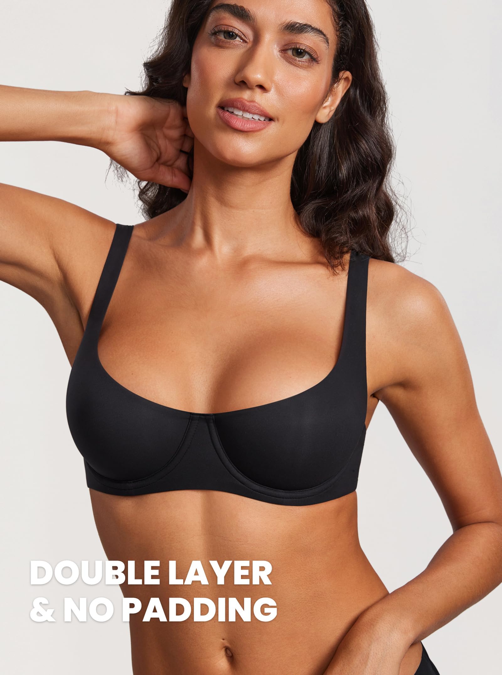 DOBREVA Reggiseno Balconcino Senza Cuciture con Ferretto Sostenitivo Senza Imbottitura Morbido Taglie Forti