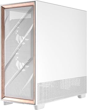 Antec Flux PRO Full Tower Temperli Cam Beyaz/Ahşap ATX E-ATX Oyun Kasası, ARGB Fanlı