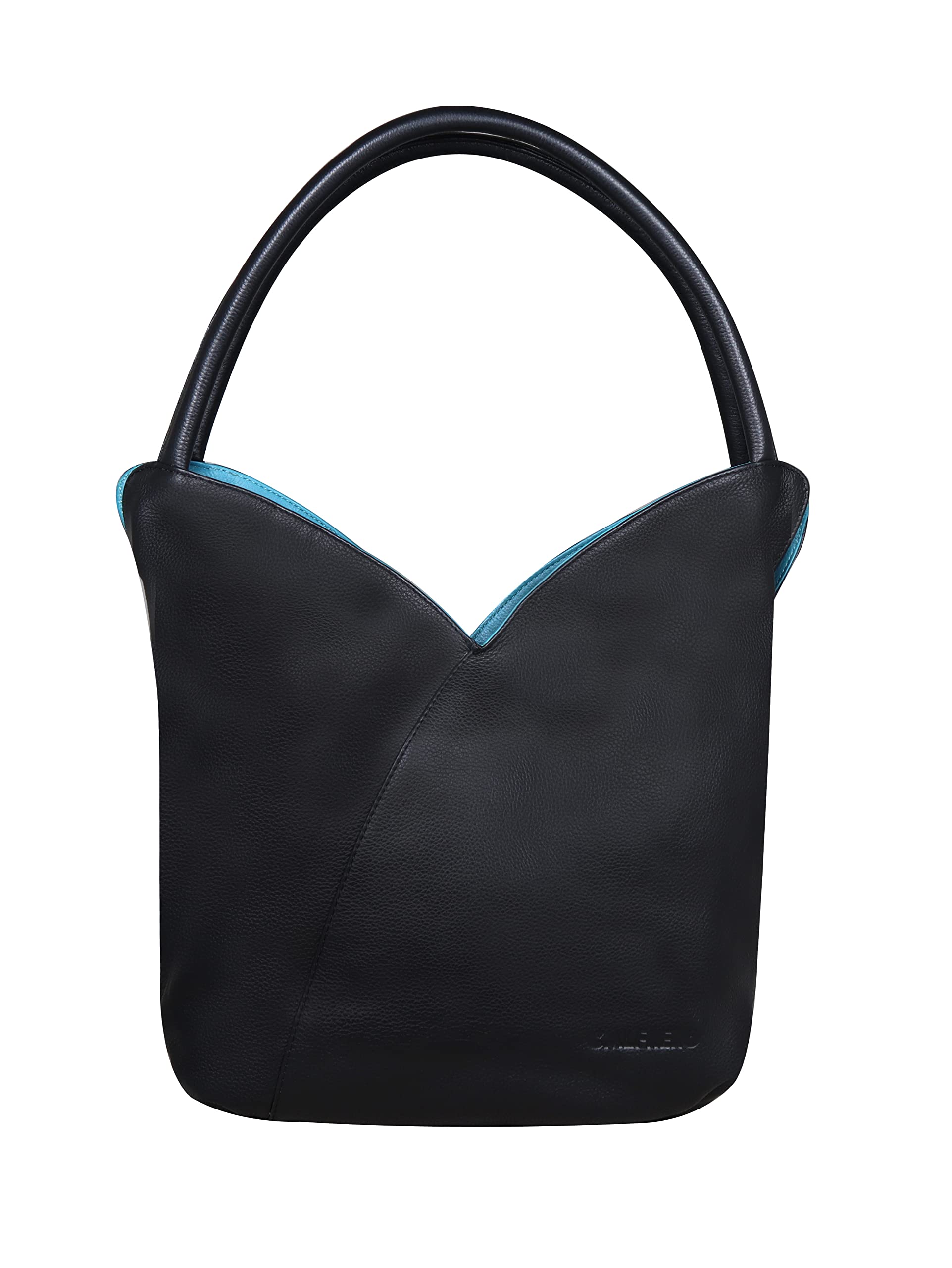 calfnero Women's Genuine Leather Hand Bag-Women's Casual College, Office Bag (Violet-Brinjal) (Black-Tork)-picture-20