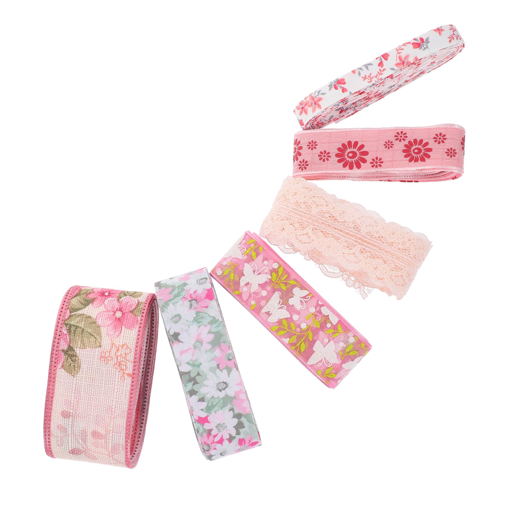 FRCOLOR 5 Sätze Blumenband Ribbon Bandfeile Geschenkverpackungen Heimdekoration Mit Band Geschenkschleife Diy-band Basteln Dekoratives Verpackungsband Wickelband Polyester 6 Rollen * 5