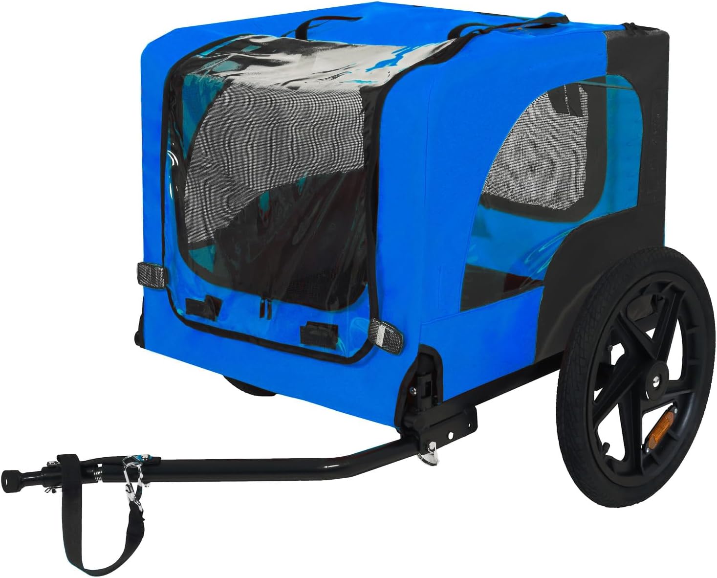 Pet Bike Trailer Dog Cart Steel Blue Stable Structure Outdoor Lawn, Porch Weather-Resistant