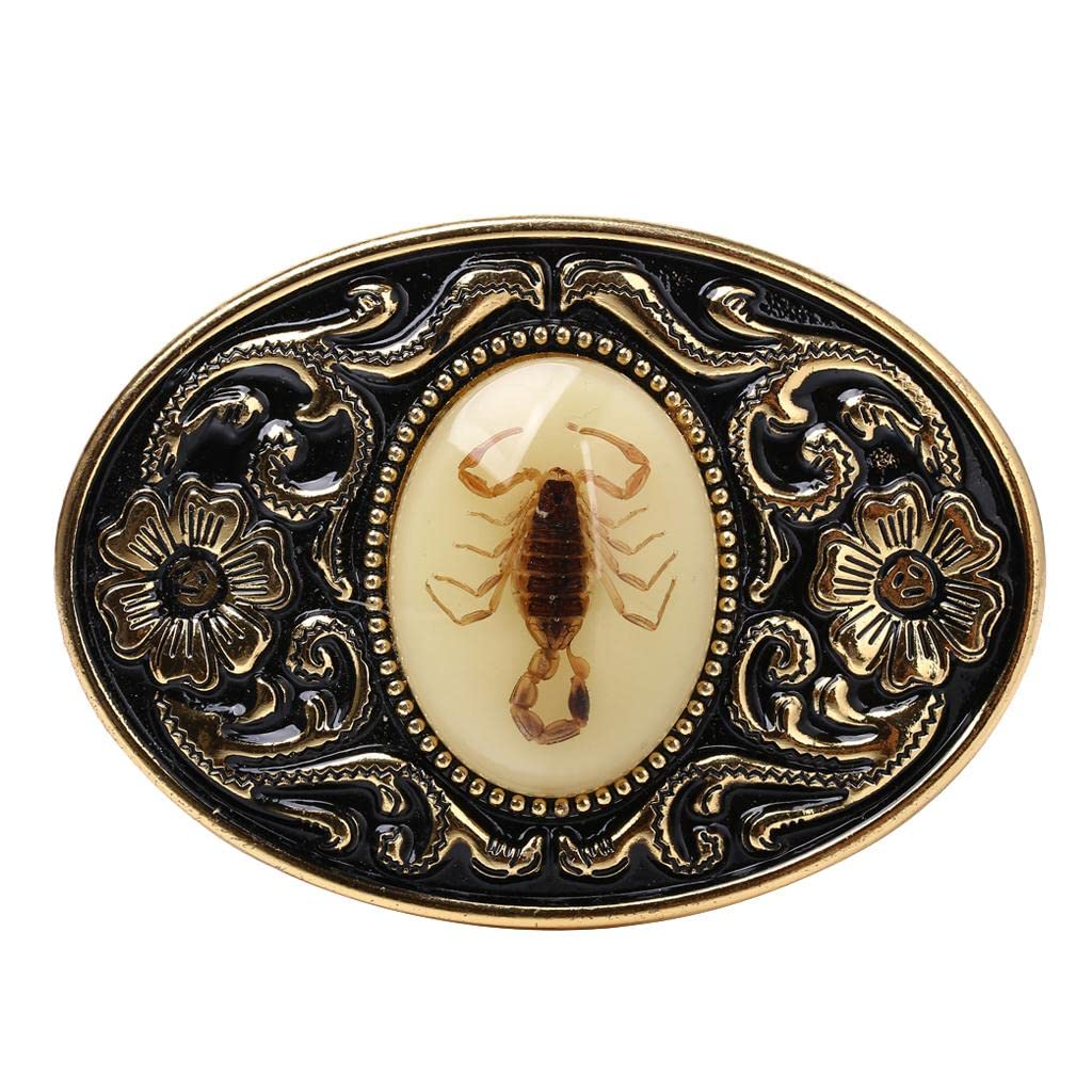 Mens Western Belt Buckle Luminous Stone 3D Scorpion Animal Belt Buckle-image-29