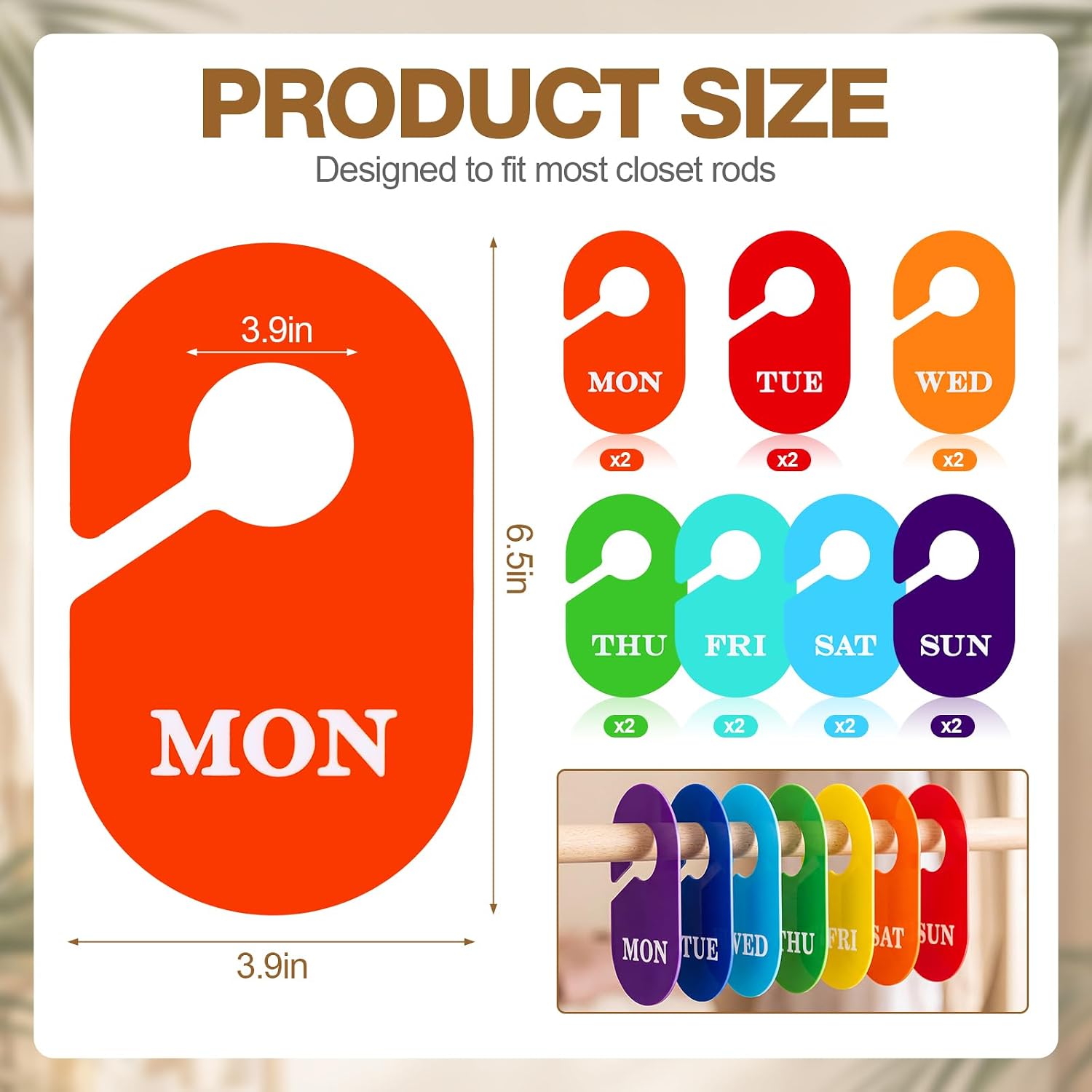 Yousoontic 14 Pcs Days of the Week Closet Dividers Weekly Clothing Divider