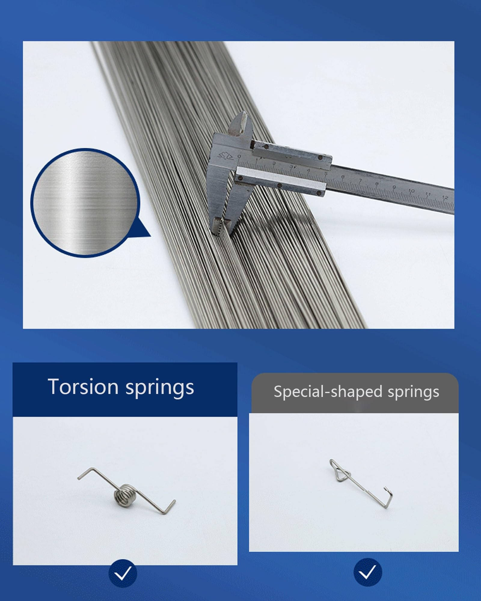 Edelstahl-Federdraht, 0,2 mm - 5,0 mm, harter Draht, gerader Draht für Molle-Äpfel, 500 mm, hochwertiges Federmaterial, 20 Stück