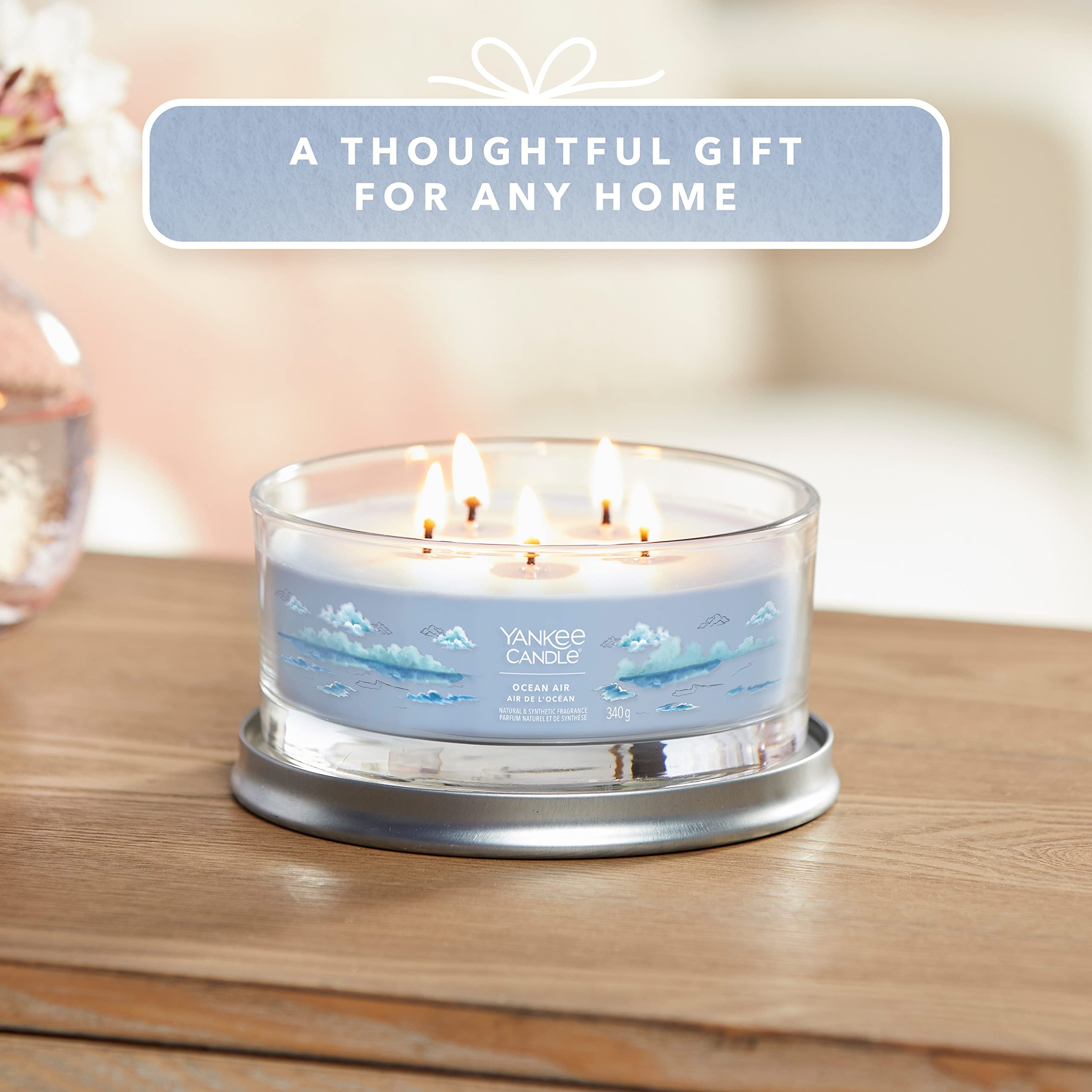 Yankee Candle Vela aromática Signature | Vela en vaso de aire oceánico | Mezcla de cera de soja larga duración | Regalo perfecto para mujeres
