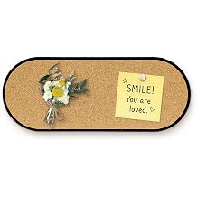 Capsule-Shaped Cork Board, 0.3 inch / 8mm Thick Cork Pin Board for Walls, Approx. 4.3 x 11 inch / 11 x 28 cm Bulletin Board for Office, Home, SchoolYW-1pc