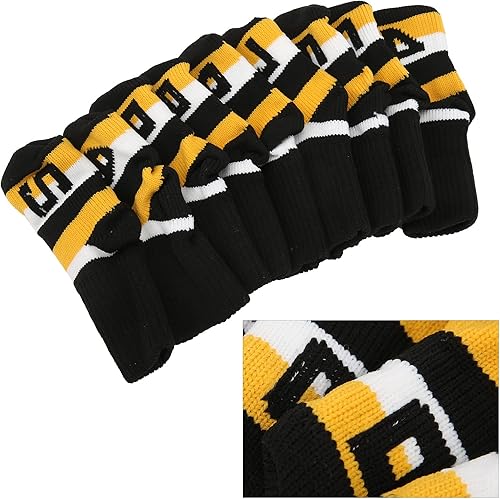 Miniatura 7 de Fundas de hierro de punto, fundas protectoras para golfs, juego con números para madera, ajuste conductores, calles, híbridos (negro) ocio y deportes