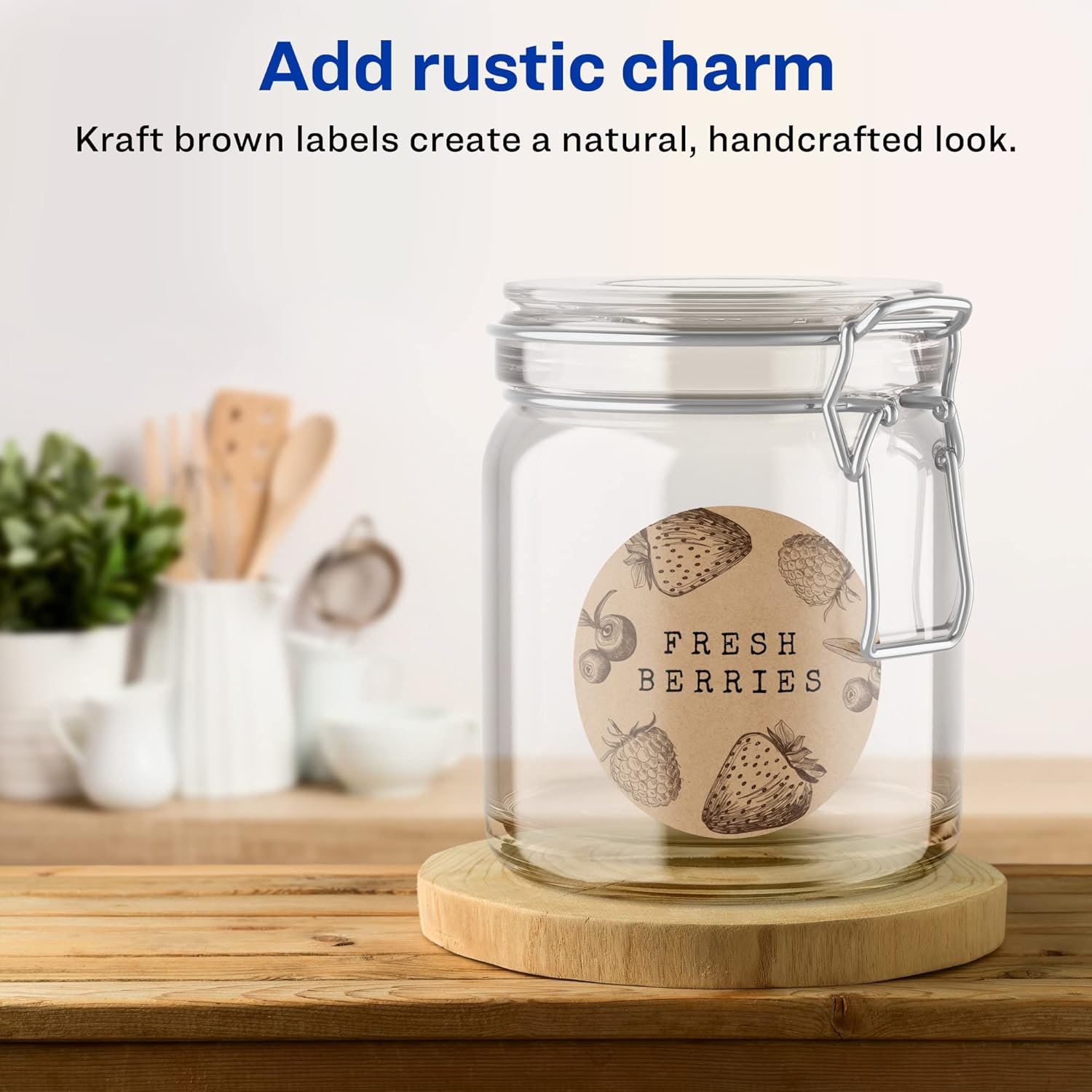 Avery Kraft Brown Round Labels, Sure Feed Technology, 3.5" Diameter, 400 Kraft Brown Labels, Print-to-The-Edge, Laser/Inkjet Printable