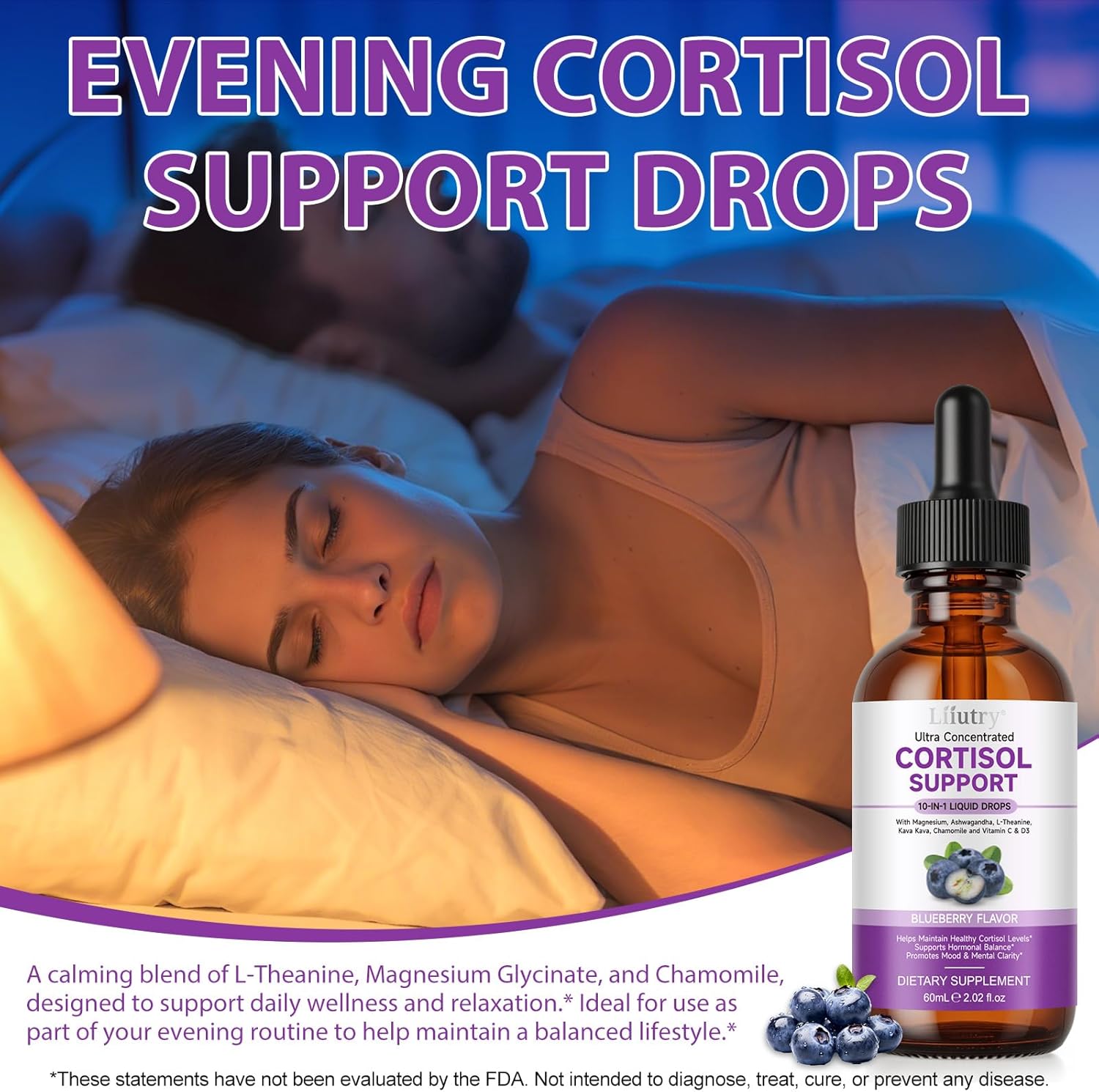 Cortisol Supplement Liquid Drops, Cortisol Supplements for Women & Men, 10 in 1 Cortisol Detox Manager Reducer with Magnesium, Ashwagandha, L-theanine, Hormone Balanced, Sleep Support - 2.02 fl.oz - Image 6