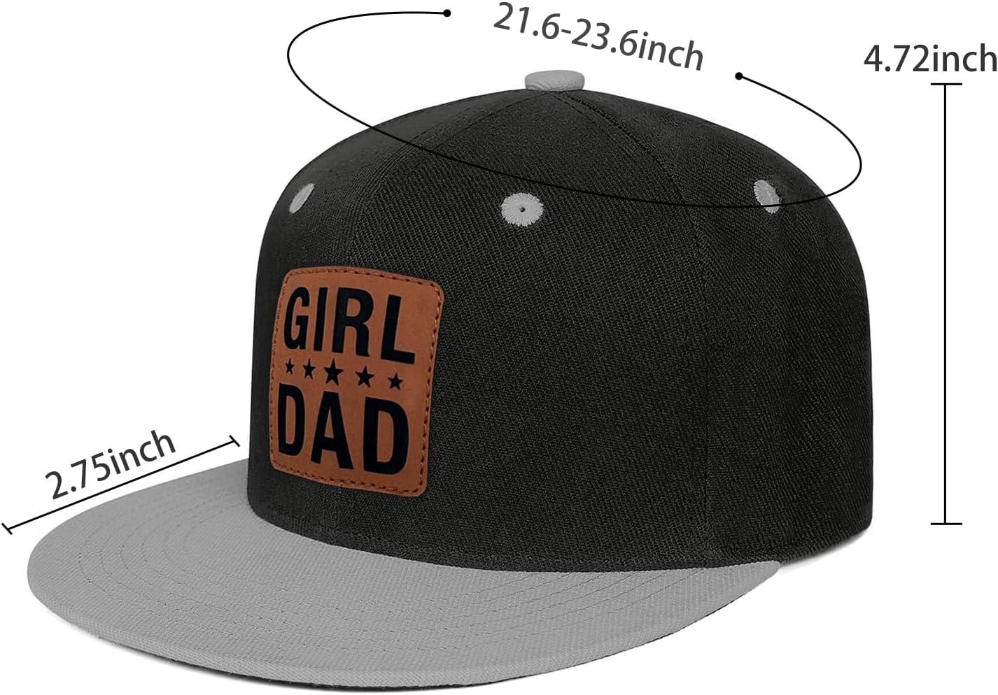 Girl Father Dad Flat Bill Leather Patch Trucker Hat, for Dad from Daughter Son